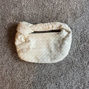 Elegant Cream Woven Handbag